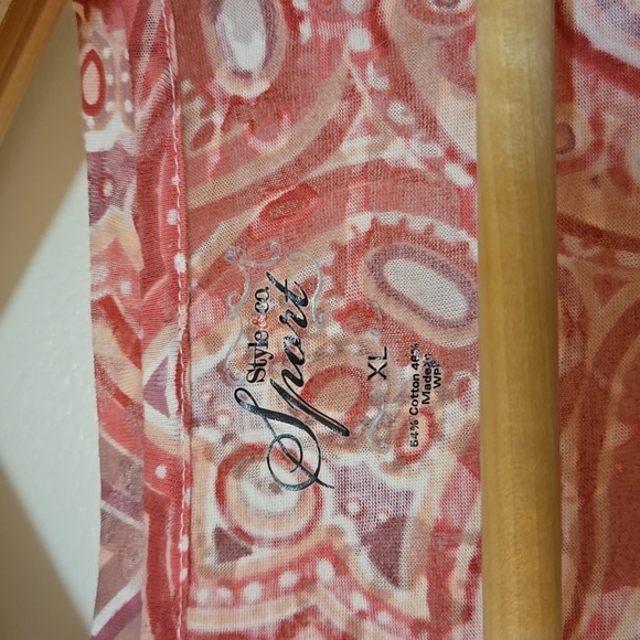 Style & Co Sport top. 2 layers. Pretty color. With rhinestones (crystal & pink) - Picture 3 of 7